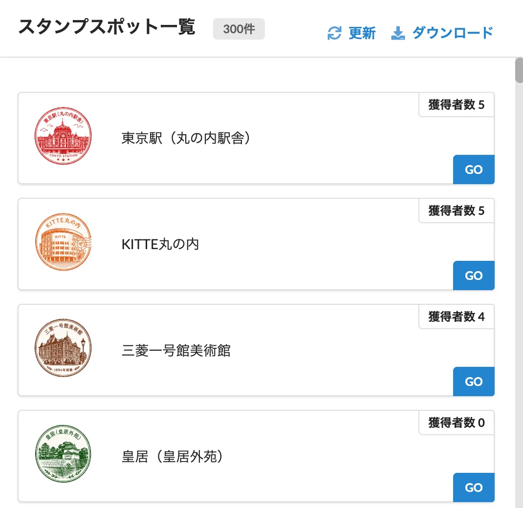 スタンプ一覧